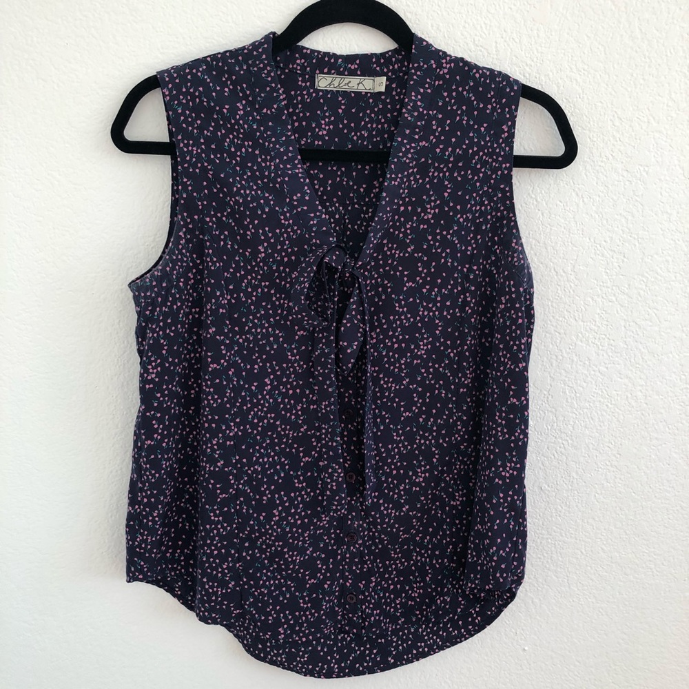 Chole K Floral Print Blouse Tank